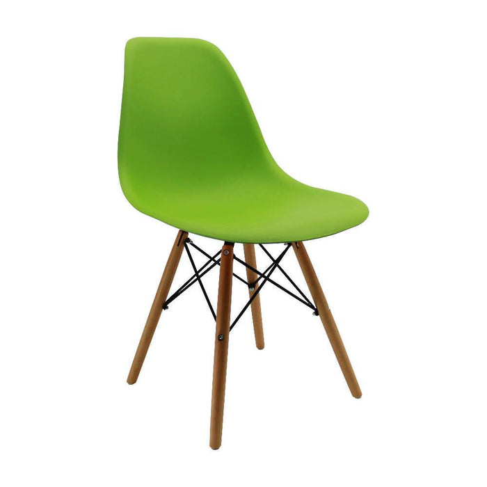 Kit por 2 sillas Eames Patas En Madera para comedor, sala, restaurante - Verde