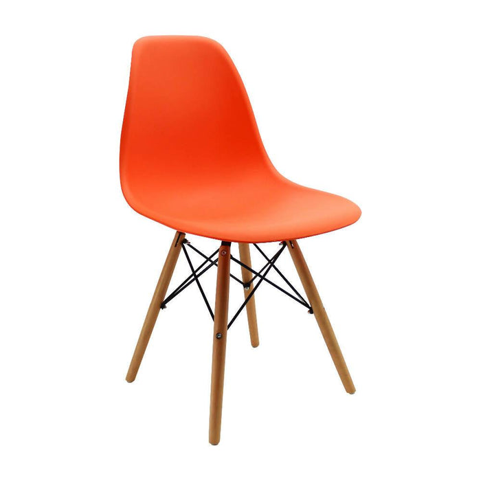Kit por 2 sillas Eames Patas En Madera para comedor, sala, restaurante - Naranjas