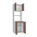 Módulo Microondas Diamante, Blanco y Castaño, con Cuatro Puertas Batientes