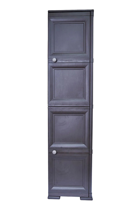 Mueble organizador elegance donatello, liso wengue, con dos puertas batientes