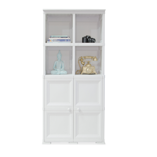 Mueble Organizador Elegance Liso Monet, Blanco Perla, con Dos Puertas Batientes