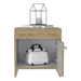 Mesa de Noche Tutto, Macadamia y Blanco Duqueza, con Cajón Para Guardar Objetos Ideal Para Espacios Reducidos X2