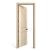 Kit puerta de madera melaminica ranurada veta vertical color nacar