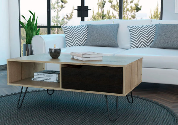 Mesas de centro para sala de estar, mesa de centro moderna de 47 pulgadas,  mesas de centro rectangulares de madera, mesa de centro de granja con mesa