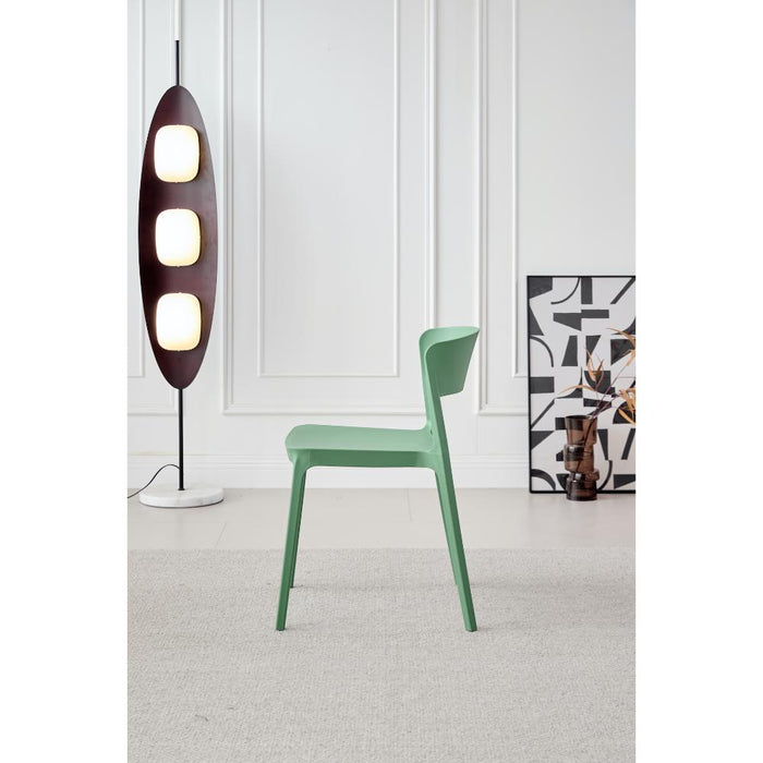 Silla Monaco, Color Verde Oliva, Con espaldar y diseño Moderno