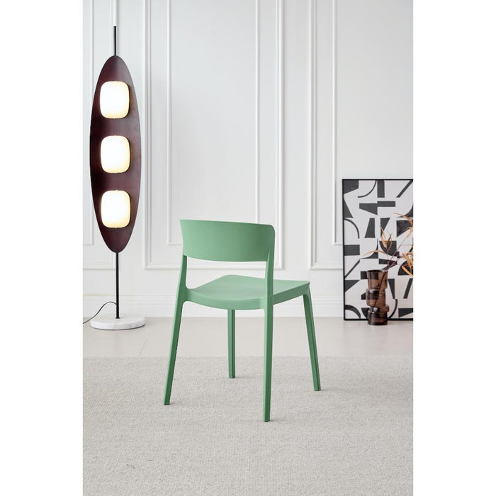 Silla Monaco, Color Verde Oliva, Con espaldar y diseño Moderno