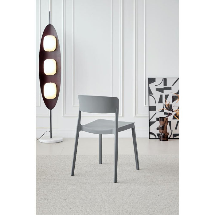 Silla Monaco, Color Gris Oscuro, Con espaldar y diseño Moderno
