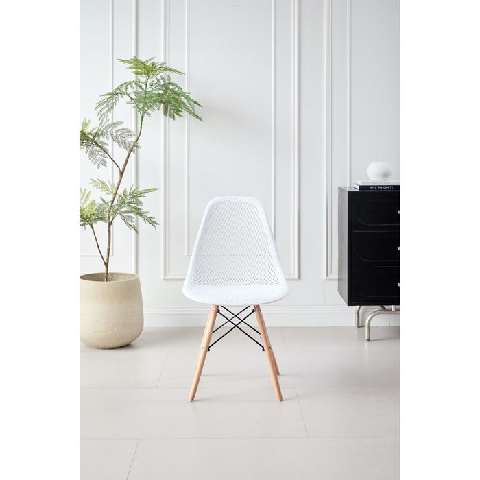 Silla Marcus, Color Blanco, Con espaldar y patas en Madera