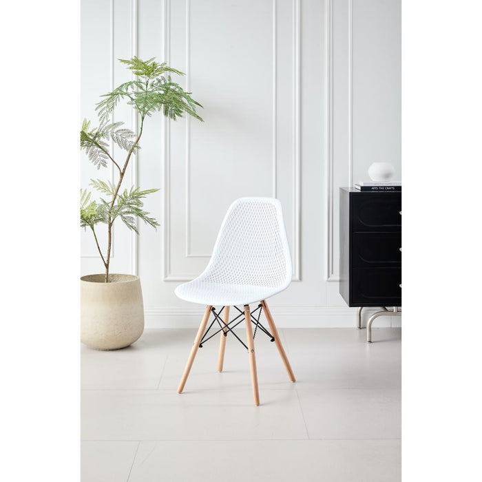 Silla Marcus, Color Blanco, Con espaldar y patas en Madera