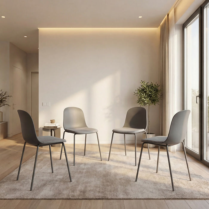 Silla con Cojín Aiara, Color Gris Oscuro, Diseño Moderno