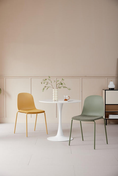 Silla con Cojín Aiara, Color Amarillo, Diseño Moderno