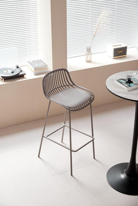 Butaco para Barra Tulum, Color Taupe, Diseño Moderno