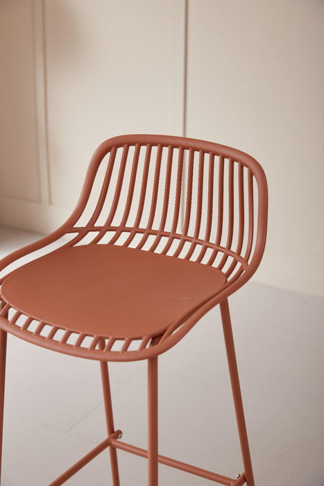 Silla para Bar Tulum, Color Terracota, Diseño Moderno