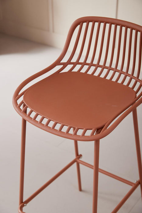Silla para Bar Tulum, Color Terracota, Diseño Moderno
