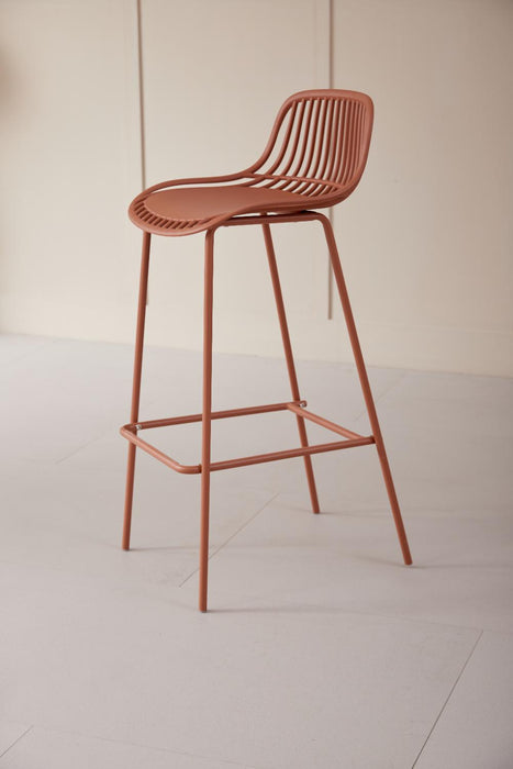 Silla para Bar Tulum, Color Terracota, Diseño Moderno