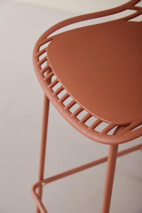 Silla para Bar Tulum, Color Terracota, Diseño Moderno