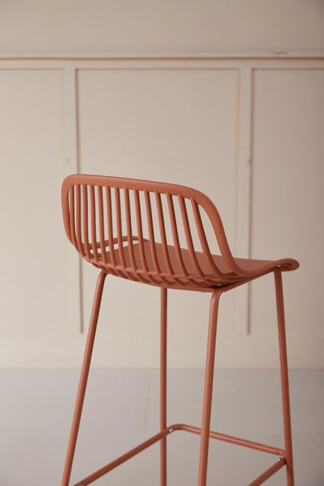 Silla para Bar Tulum, Color Terracota, Diseño Moderno