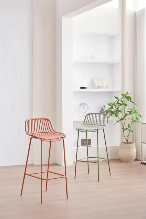 Silla para Bar Tulum, Color Terracota, Diseño Moderno