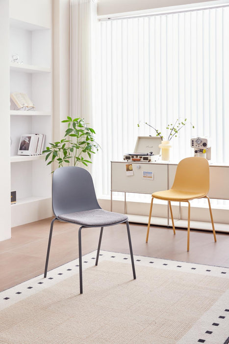 Silla con Cojín Aiara, Color Amarillo, Diseño Moderno