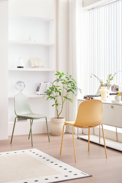 Silla con Cojín Aiara, Color Amarillo, Diseño Moderno