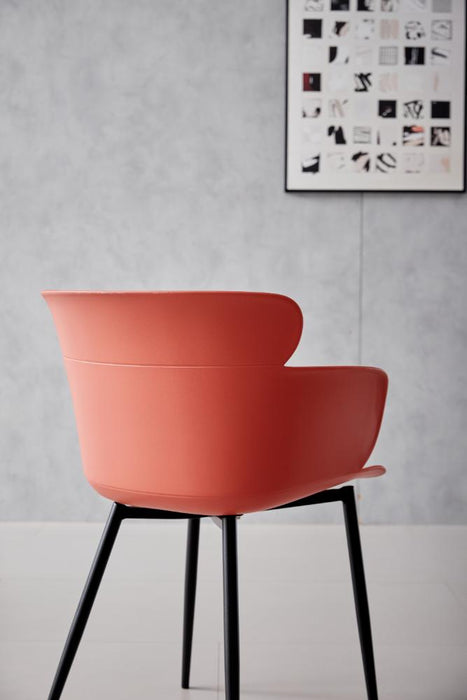 Silla Miami con Brazos, Color Rojo, Con espaldar y diseño Moderno