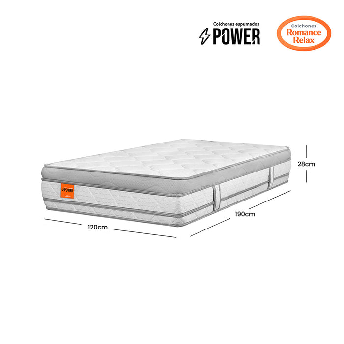 Colchón Power Clasico Firme 120X190X028, Semidoble