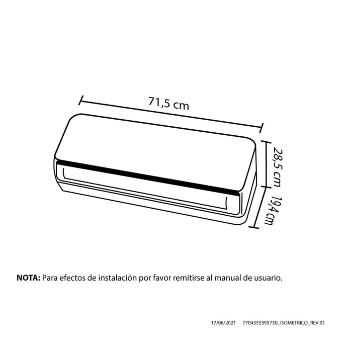 Aire Acondicionado Blanco On - Off Baru Haceb 9.000 BTU 110 v marca Haceb