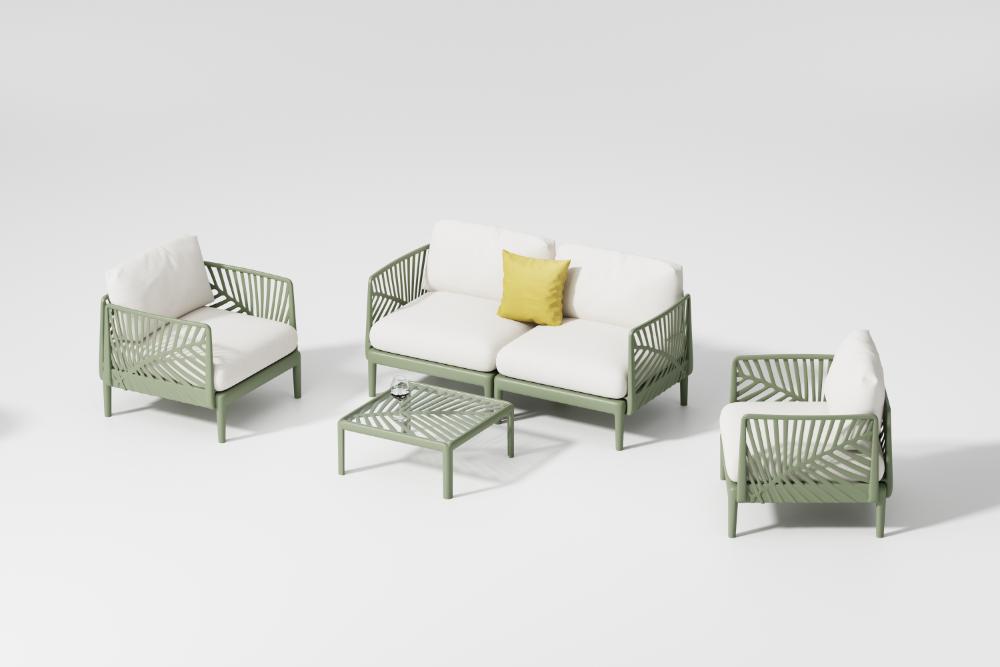 Sala de Exterior Astratto, Verde Olivo