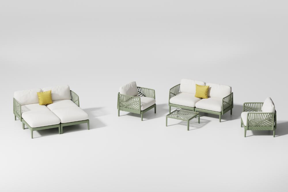 Sala de Exterior Astratto, Verde Olivo