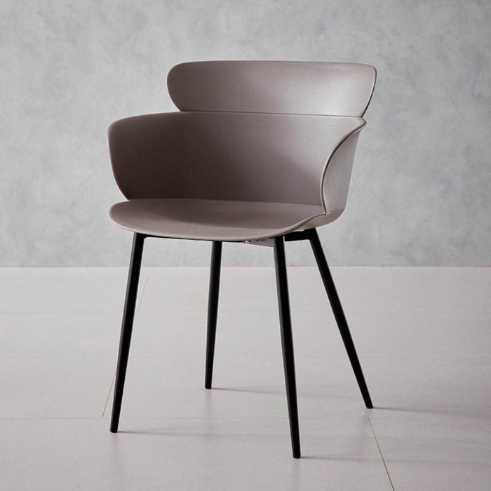 Silla Miami con Brazos, Color Taupe, Con espaldar y diseño Moderno