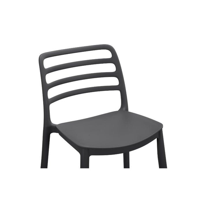 Silla para Bar Palawan, Negro, Con espaldar abierto y diseño minimalista