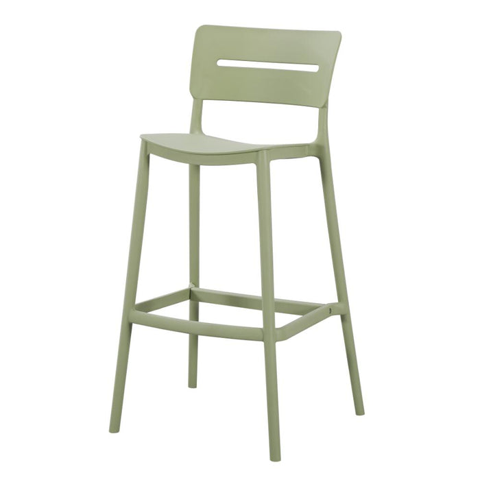 Silla para Bar Manila, Verde, Con espaldar rectangular y diseño moderno