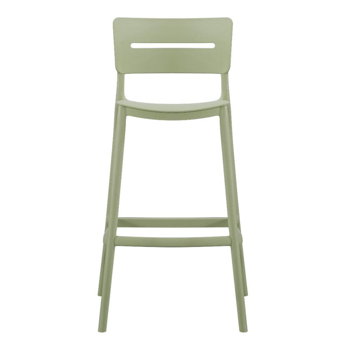 Silla para Bar Manila, Verde, Con espaldar rectangular y diseño moderno