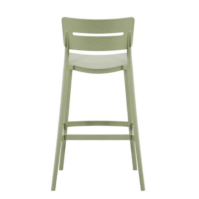 Silla para Bar Manila, Verde, Con espaldar rectangular y diseño moderno