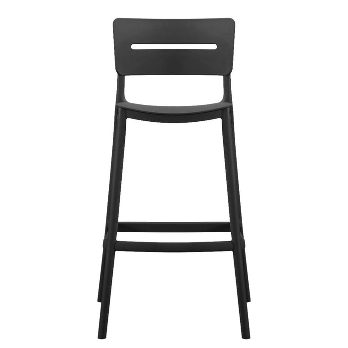 Silla para Bar Manila, Negro, Con espaldar rectangular y diseño Moderno