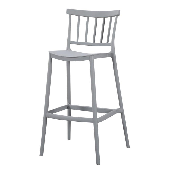 Silla para Bar Oxford, Gris, Con espaldar en barras y diseño minimalista