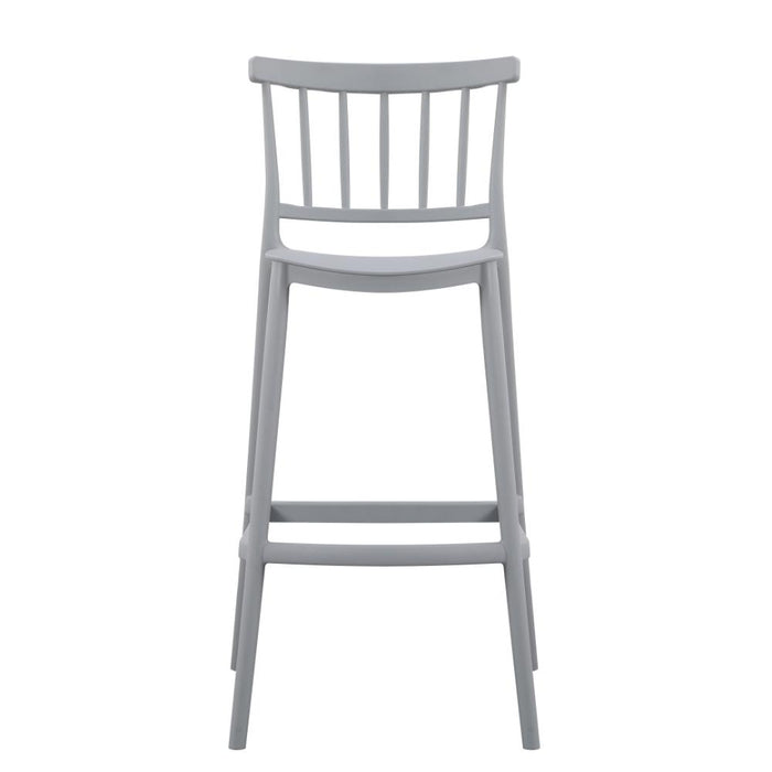 Silla para Bar Oxford, Gris, Con espaldar en barras y diseño minimalista