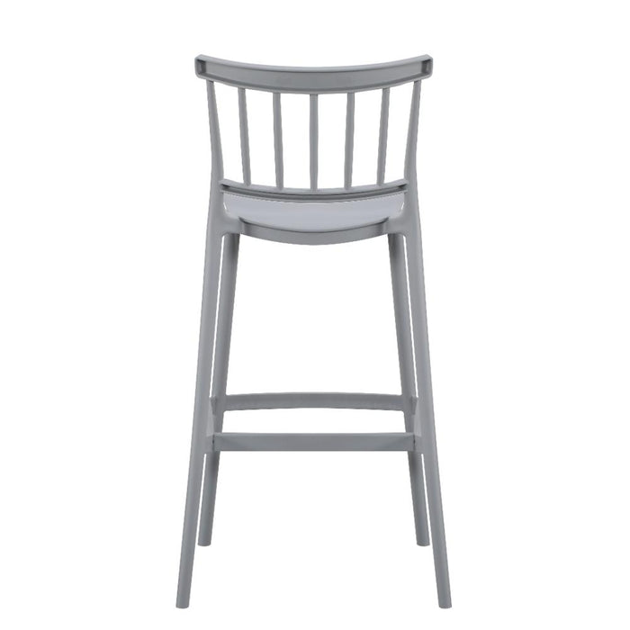 Silla para Bar Oxford, Gris, Con espaldar en barras y diseño minimalista
