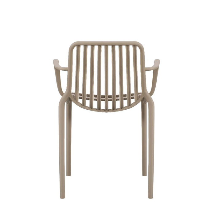 Silla Parma, Taupe, Con espaldar en rayas y diseño minimalista