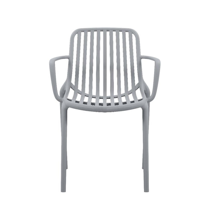 Silla Parma, Gris, Con espaldar en rayas y diseño minimalista