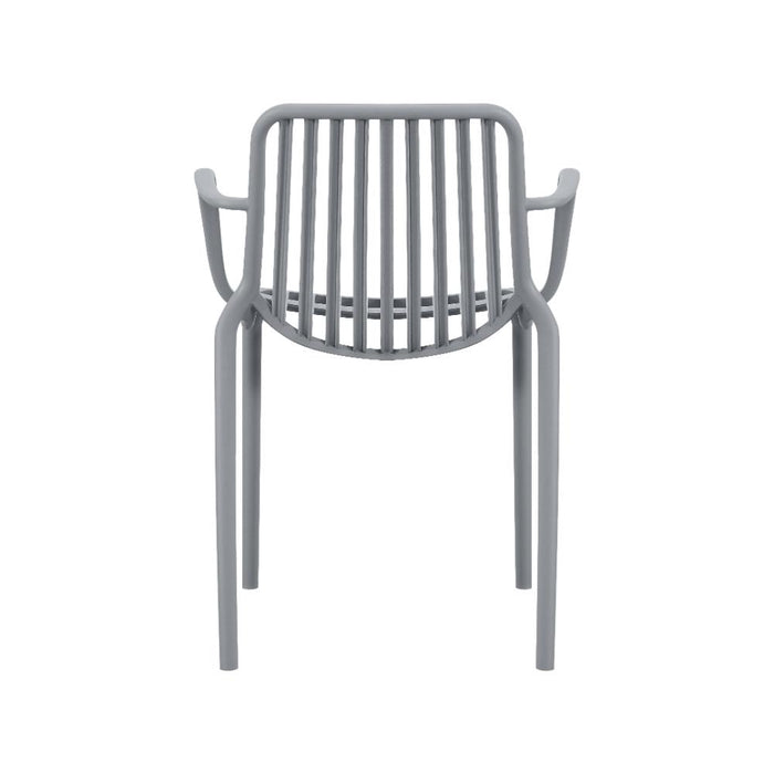 Silla Parma, Gris, Con espaldar en rayas y diseño minimalista