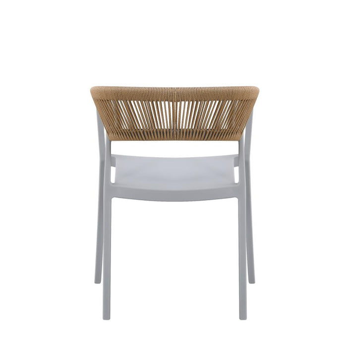 Silla Bali, Gris, Con espaldar en cuerdas y diseño Moderno