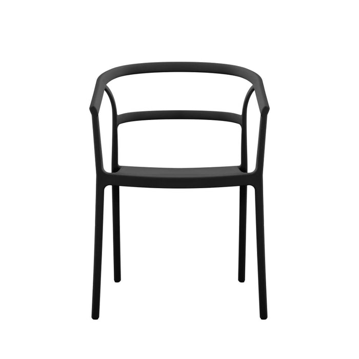 Silla Porto, Negro, Con espaldar minimalista y diseño Moderno