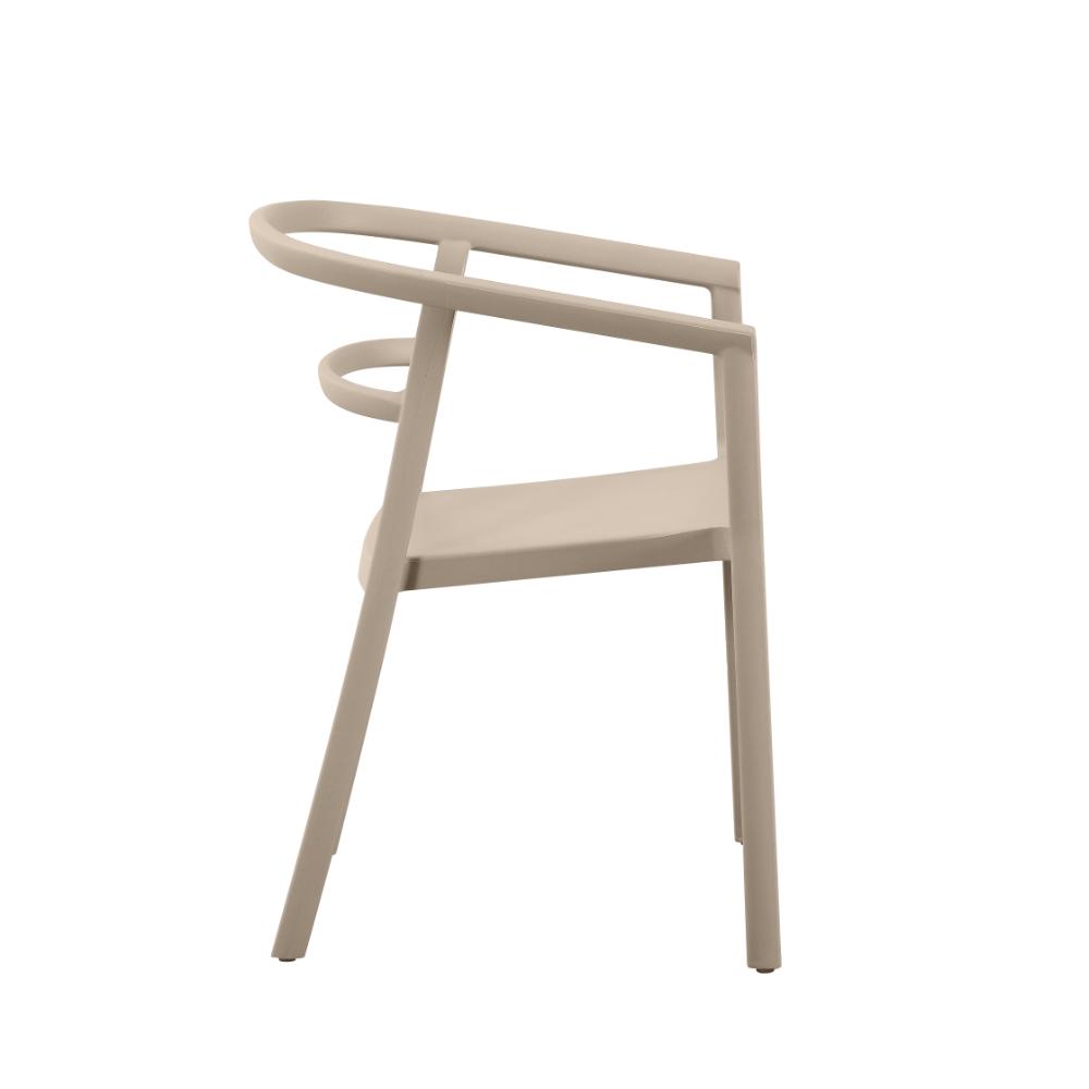 Silla Porto, Taupe, Con espaldar minimalista y diseño Moderno