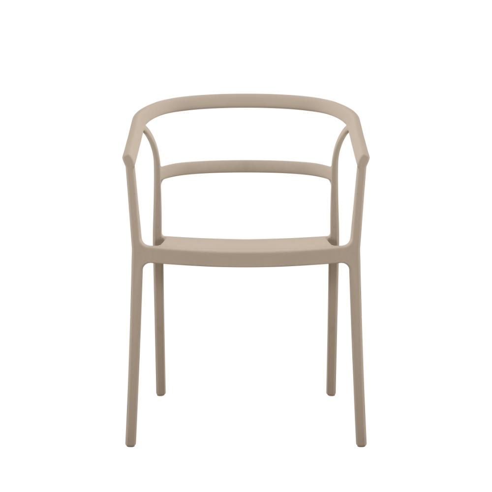 Silla Porto, Taupe, Con espaldar minimalista y diseño Moderno