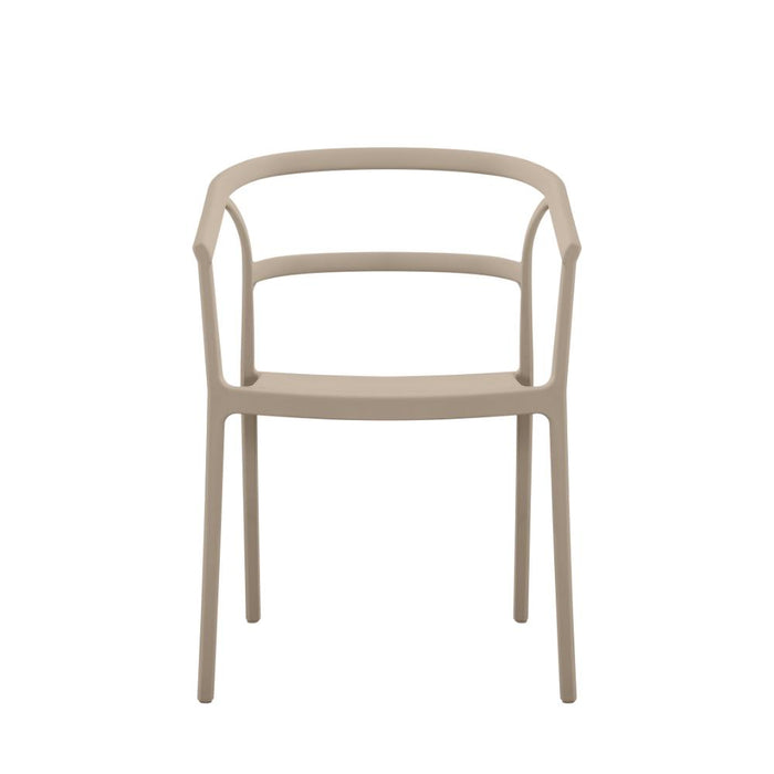 Silla Porto, Taupe, Con espaldar minimalista y diseño Moderno