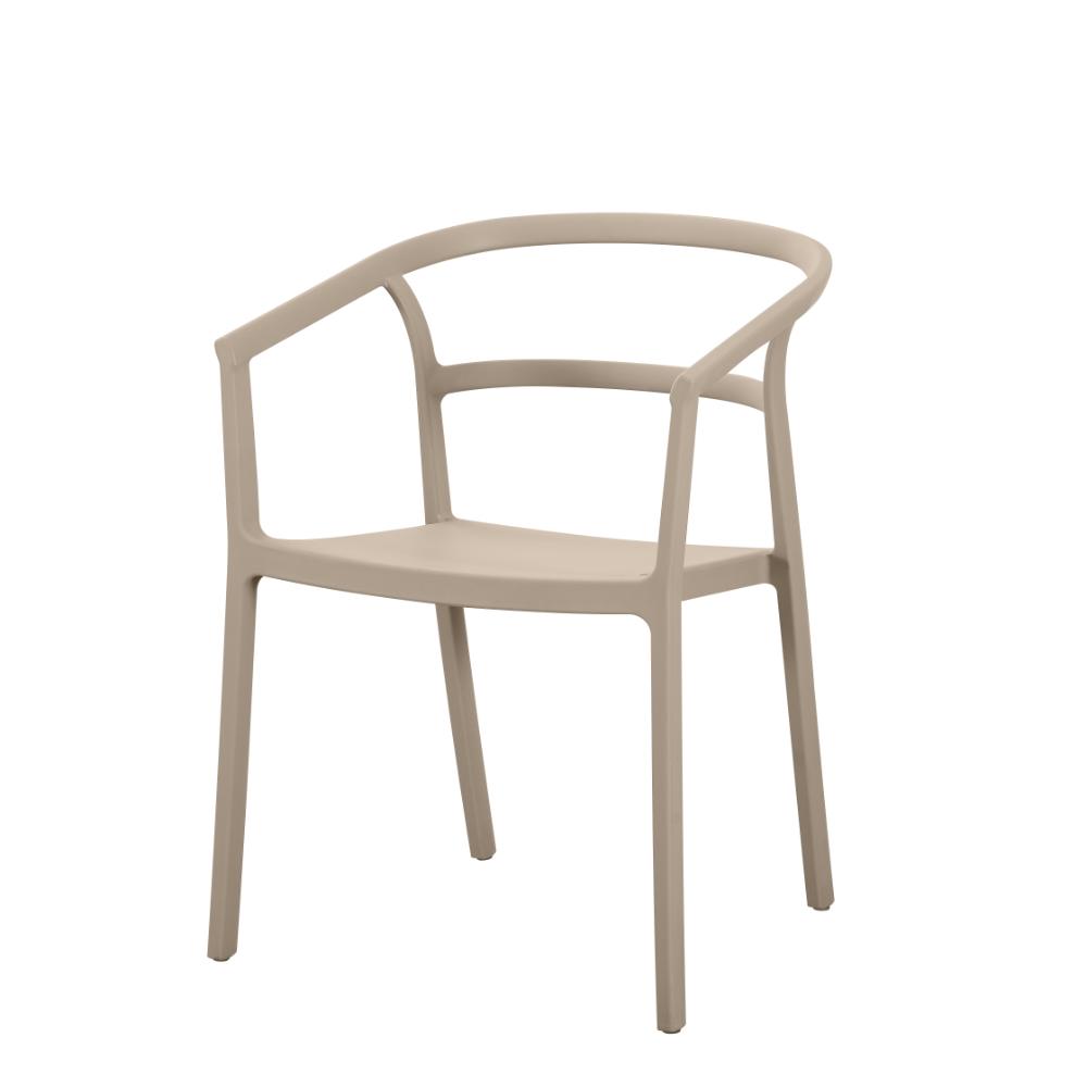 Silla Porto, Taupe, Con espaldar minimalista y diseño Moderno