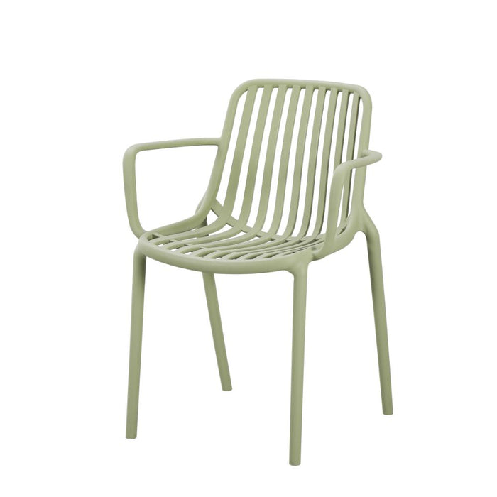 Silla Parma, Verde, Con espaldar en rayas y diseño minimalista