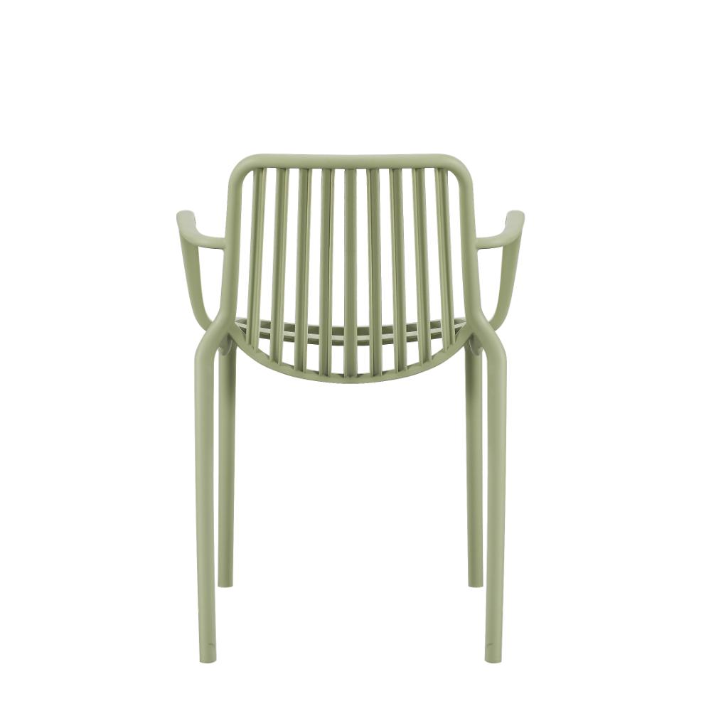 Silla Parma, Verde, Con espaldar en rayas y diseño minimalista