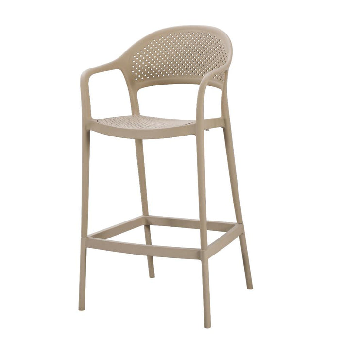 Silla para Bar Curitiva, Taupe, Con espaldar traspirable y diseño Minimalista